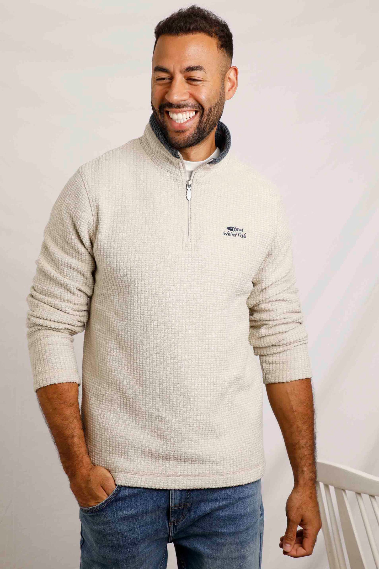 Weird Fish Newark Fleece -Ecru