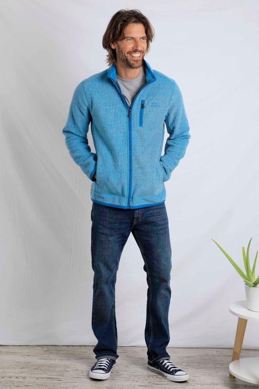 Weird Fish Rossten Fleece Full Zip-Sky Blue
