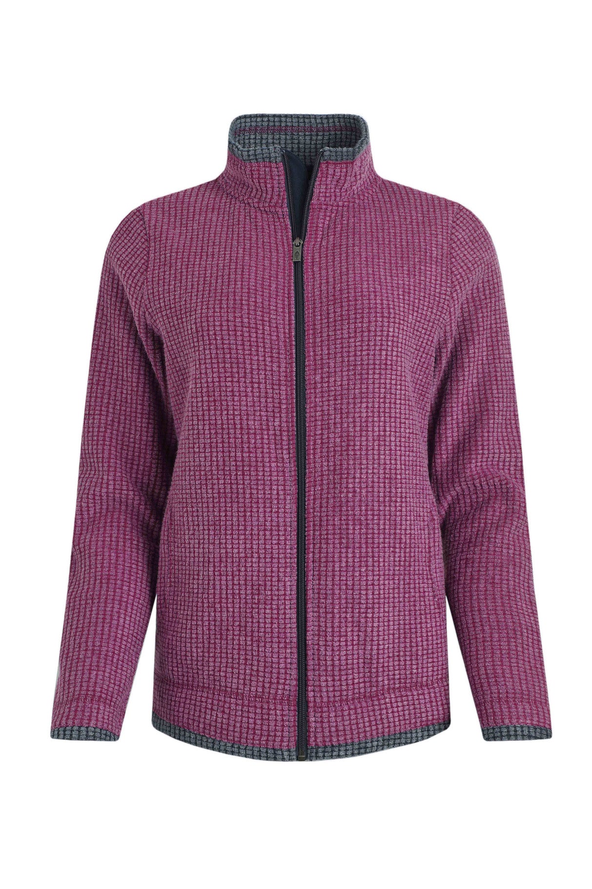 Weird Fish Ariana Full Zip Grid Fleece Purple Wine