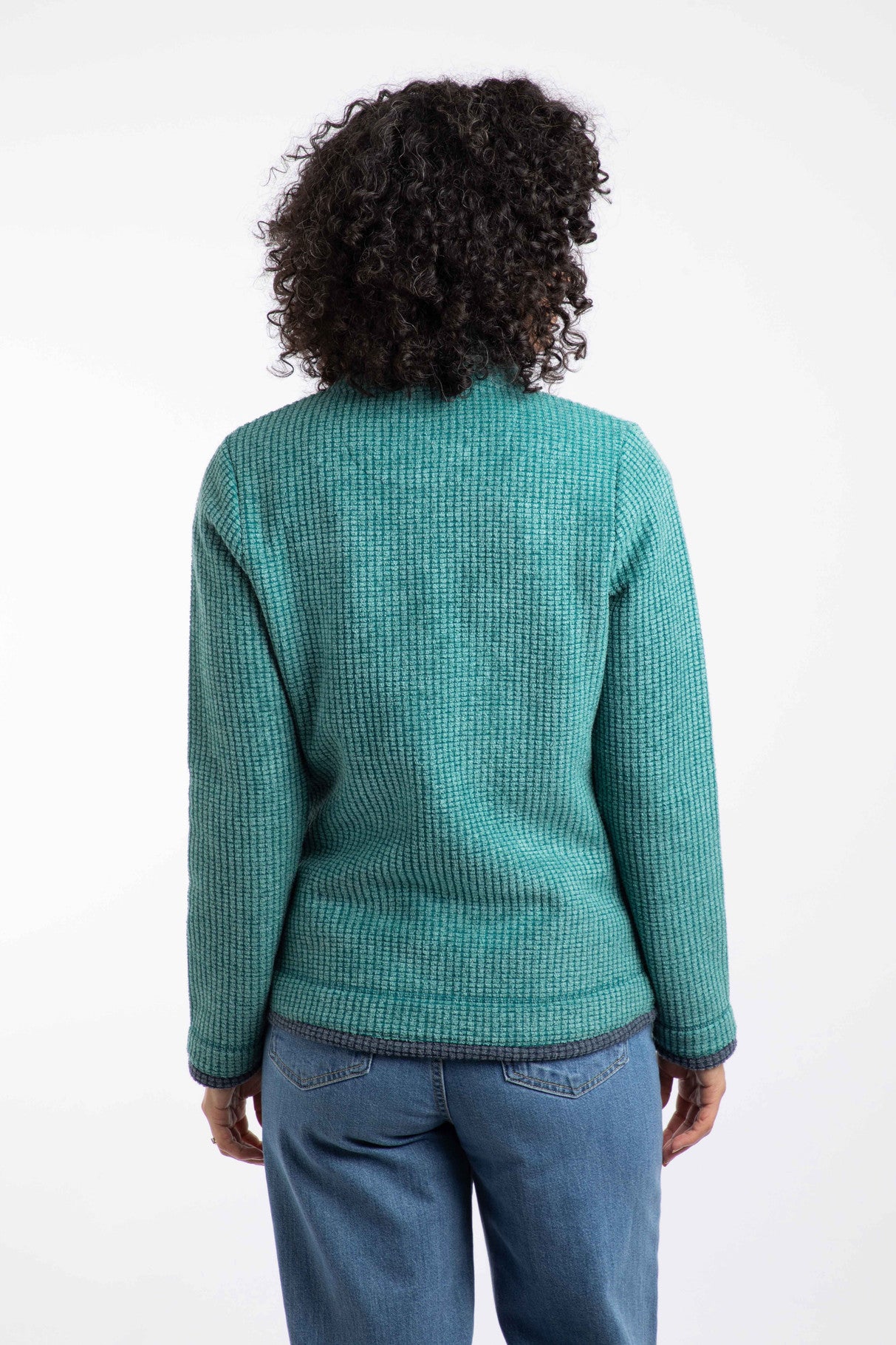 Weird Fish Ariana Full Zip Grid Fleece Leaf Green