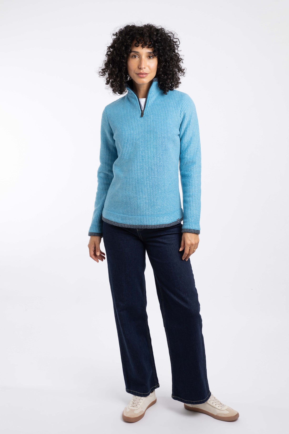 Weird Fish Beye 1/4 Zip Fleece Sky Blue