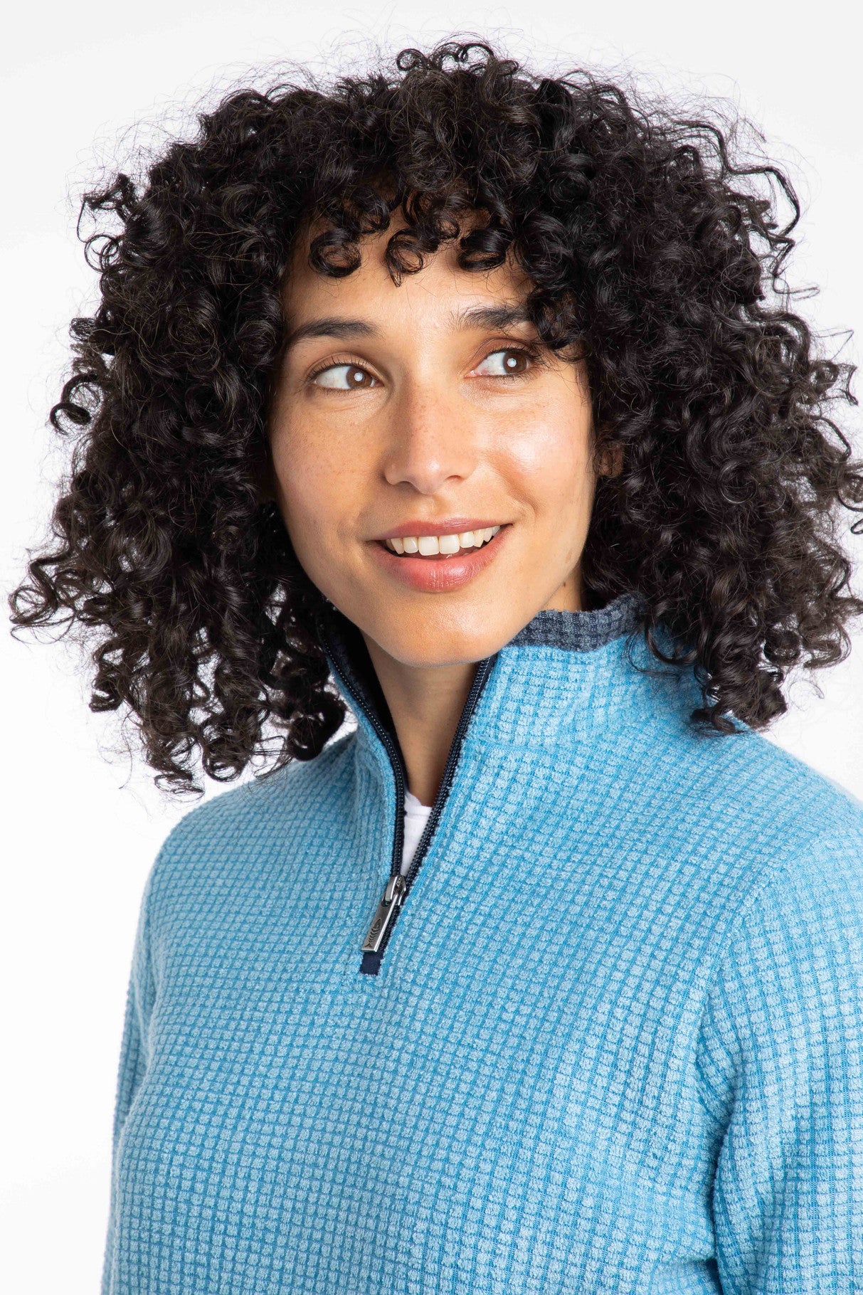 Weird Fish Beye 1/4 Zip Fleece Sky Blue