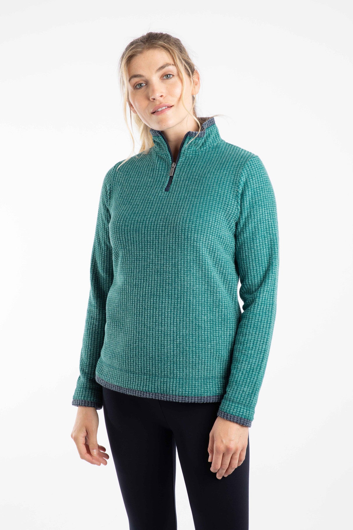 Weird Fish Beye 1/4 Zip Fleece Leaf Green