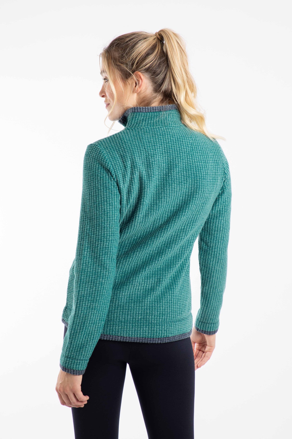 Weird Fish Beye 1/4 Zip Fleece Leaf Green