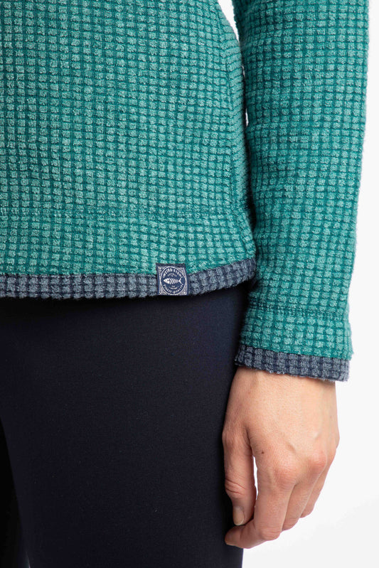 Weird Fish Beye 1/4 Zip Fleece Leaf Green