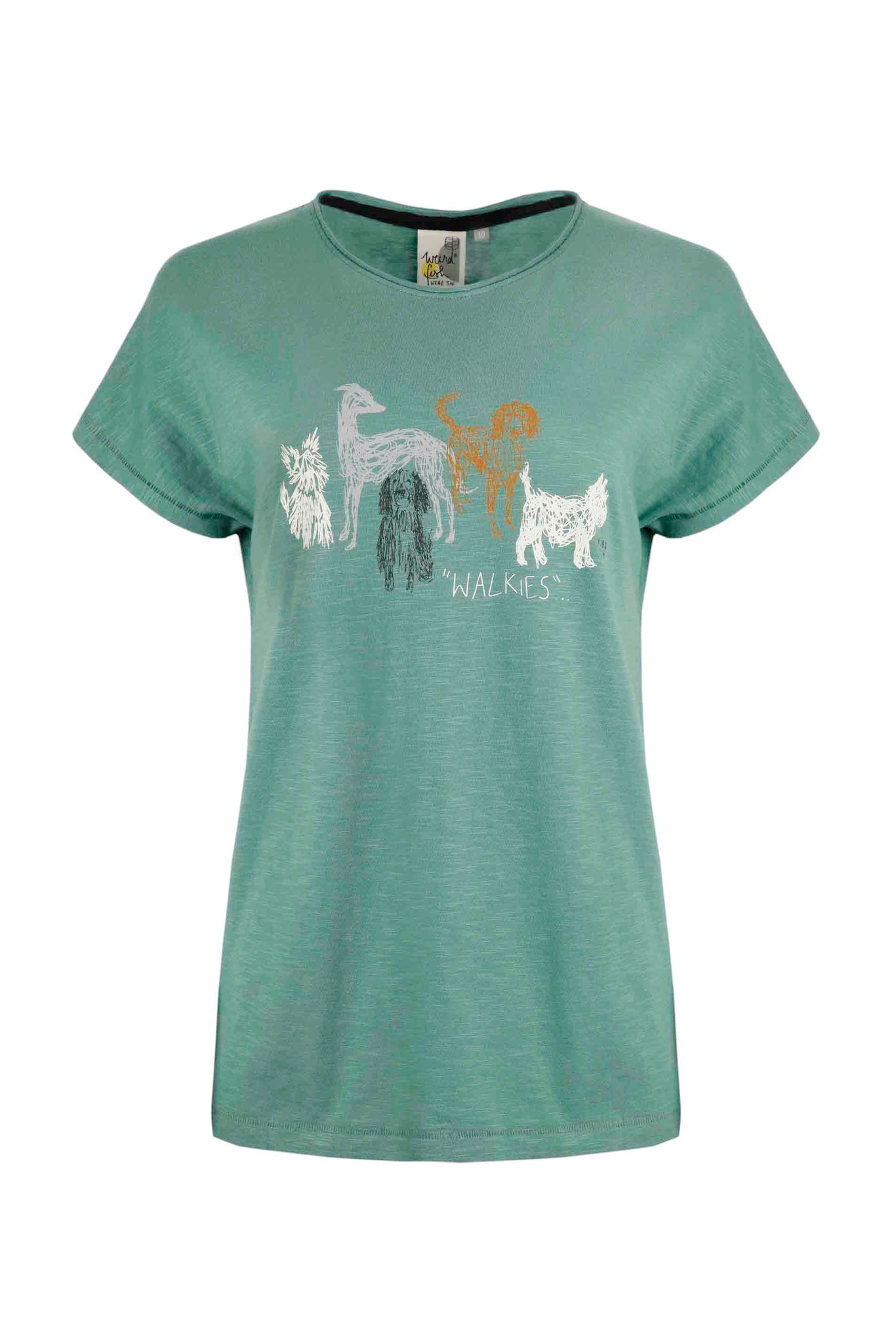 Weird Fish Slub Graphic T-Shirt-  Walkies- Jade