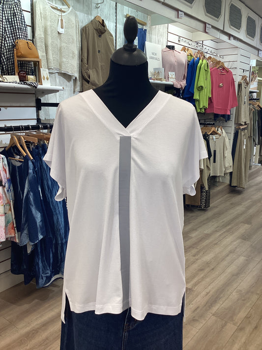 Naya Vee Neck Top With Contrast Colour Dove