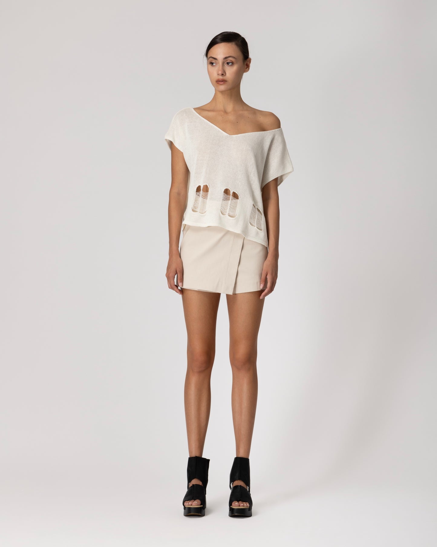 Lotus Eaters Lak 22 Knit Top Ecru