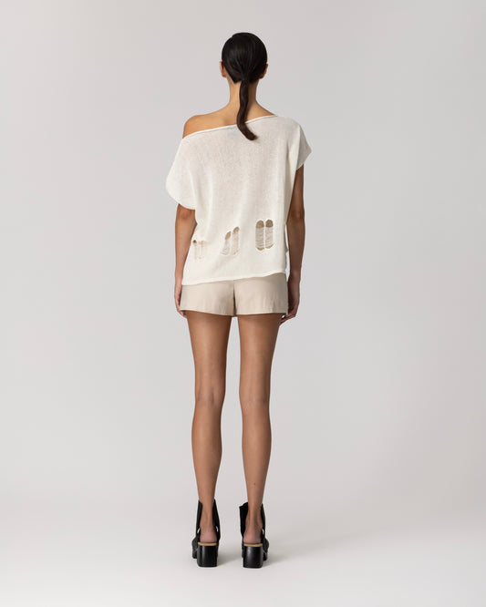 Lotus Eaters Lak 22 Knit Top Ecru