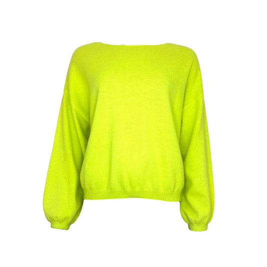 TWNS Los Angeles Boat Neck Sweater Neon Yellow