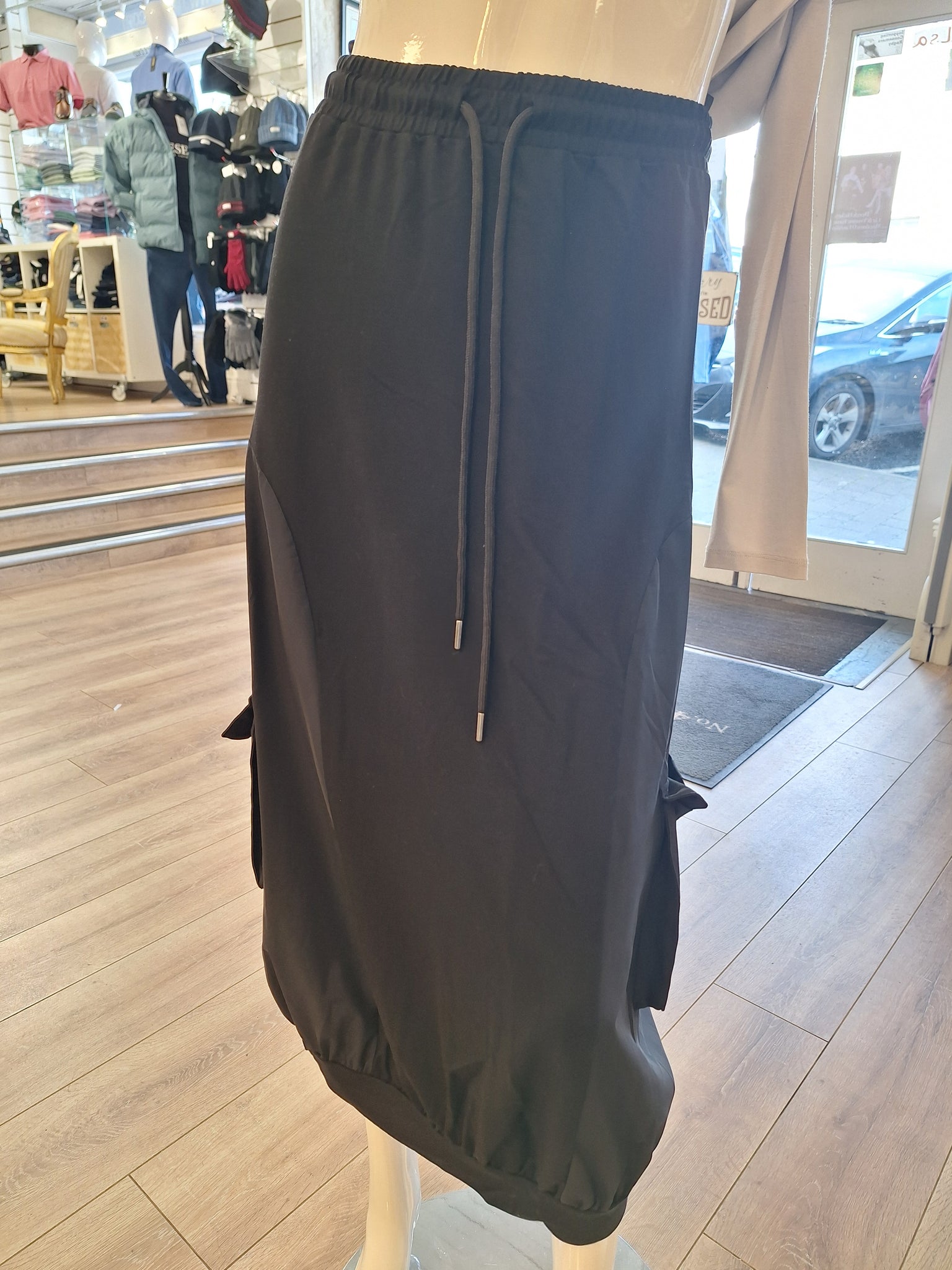 Naya Mix Material Skirt Black