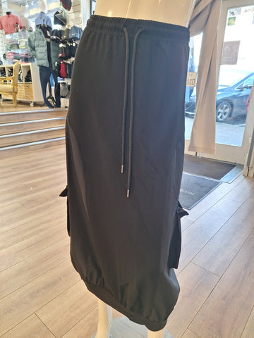 Naya Mix Material Skirt Black
