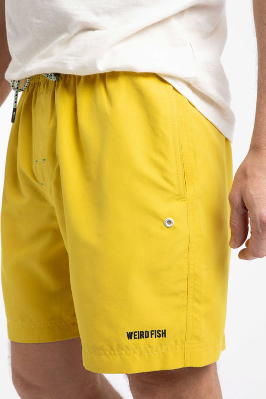 Weird Fish Banning Swim Shorts- Canary