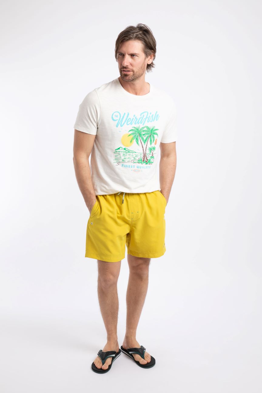 Weird Fish Banning Swim Shorts- Canary