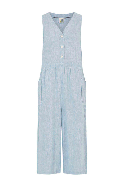 Amal Linen Rich Wide Leg Jumpsuit Denim