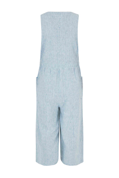 Amal Linen Rich Wide Leg Jumpsuit Denim