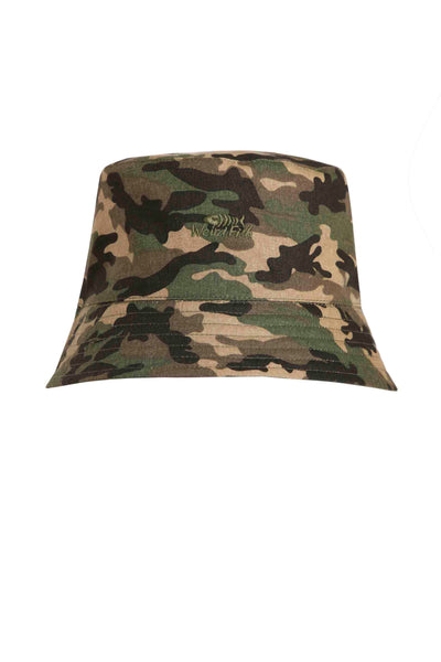 Weird Fish Hallin Washed Reversible Bucket Hat Dark Olive