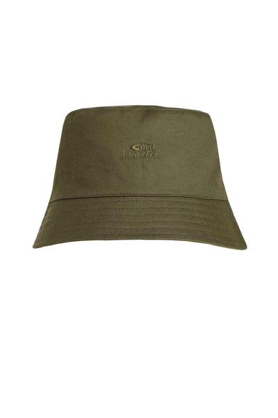 Weird Fish Hallin Washed Reversible Bucket Hat Dark Olive