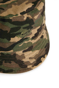 Weird Fish Hallin Washed Reversible Bucket Hat Dark Olive