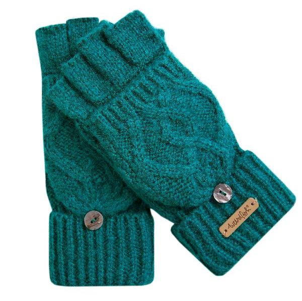 Weird Fish Tally Fingerless gloves Peacock