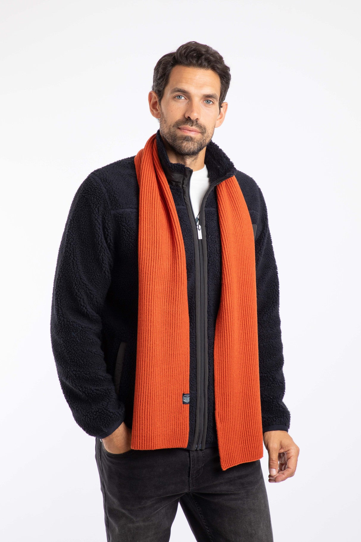 Weird Fish Stornoway Cosy Solid Scarf-Rust Leaves