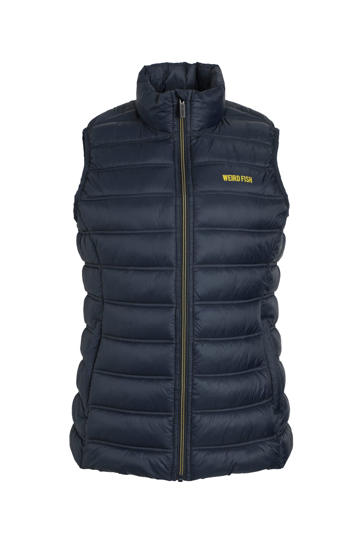Weird Fish Atissa Lightweight Padded Gilet Navy Blue