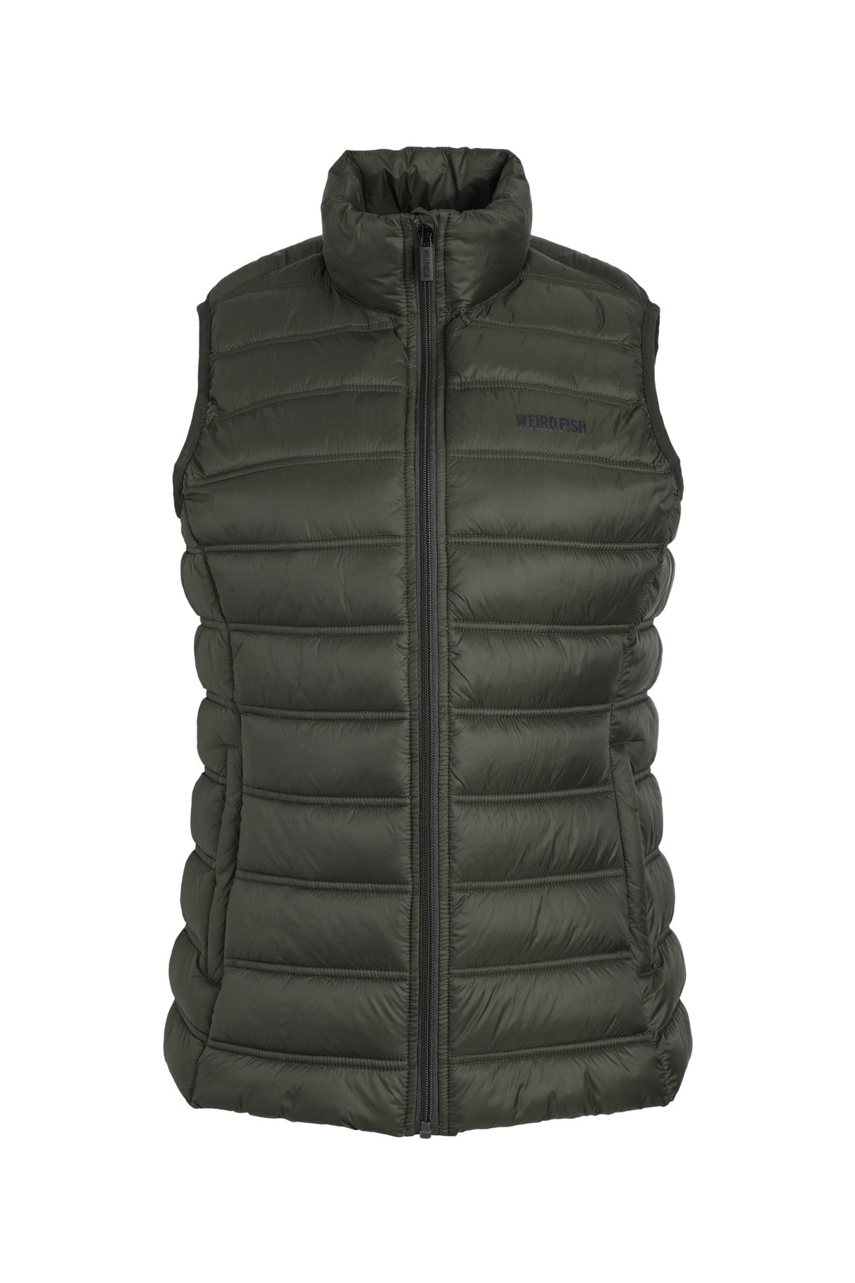 Weird Fish Atissa Lightweight Padded Gilet Deep Lichen Green