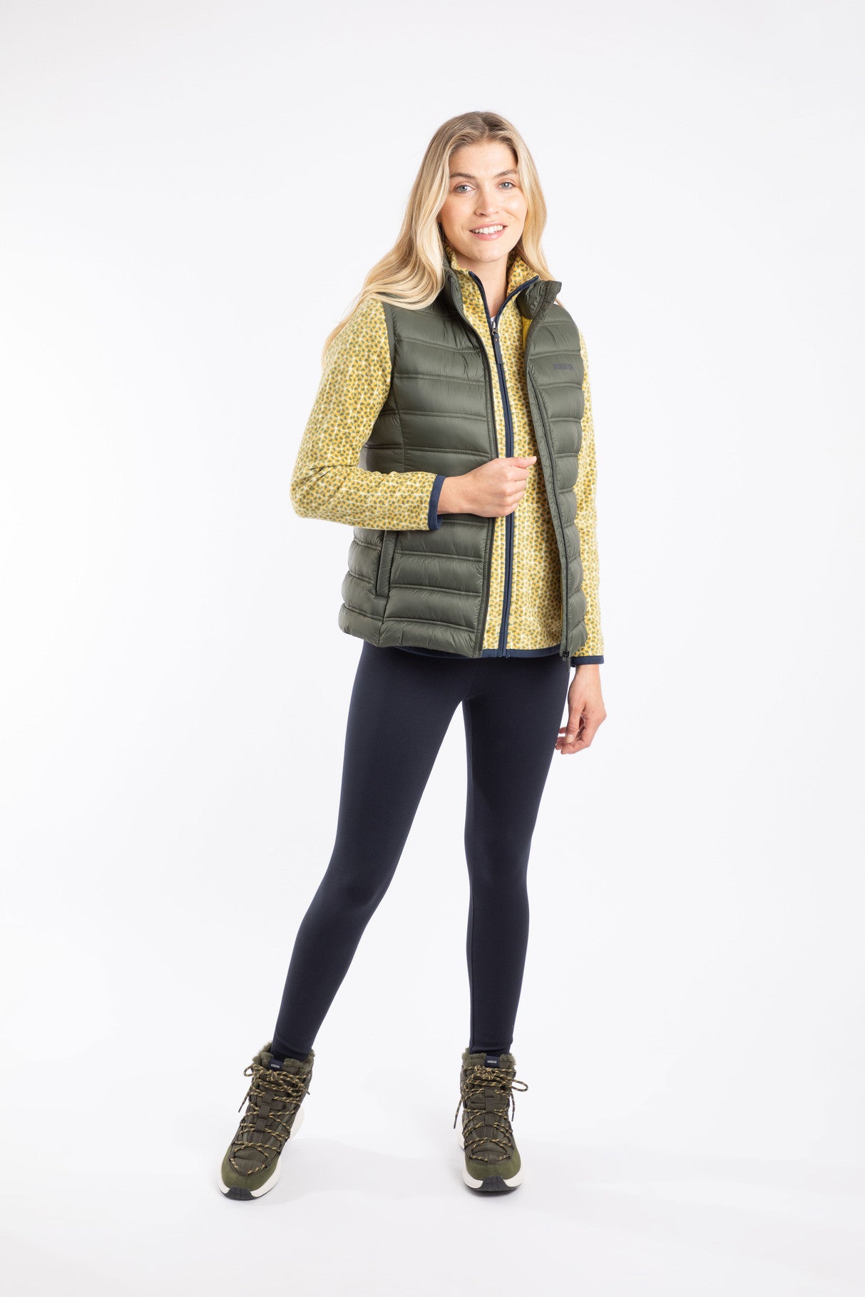 Weird Fish Atissa Lightweight Padded Gilet Deep Lichen Green