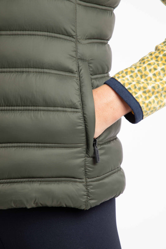 Weird Fish Atissa Lightweight Padded Gilet Deep Lichen Green