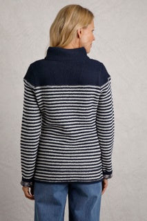 Weird Fish Juliet Eco 1/4 Zip Stripe Macaroni