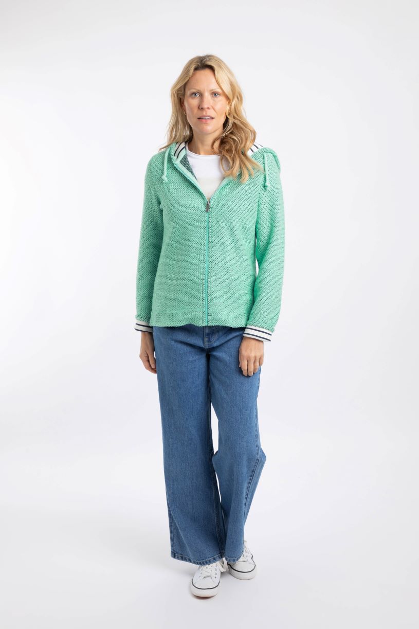 Weird Fish Chicoa Full Zip Macaroni Hoody-Applemint