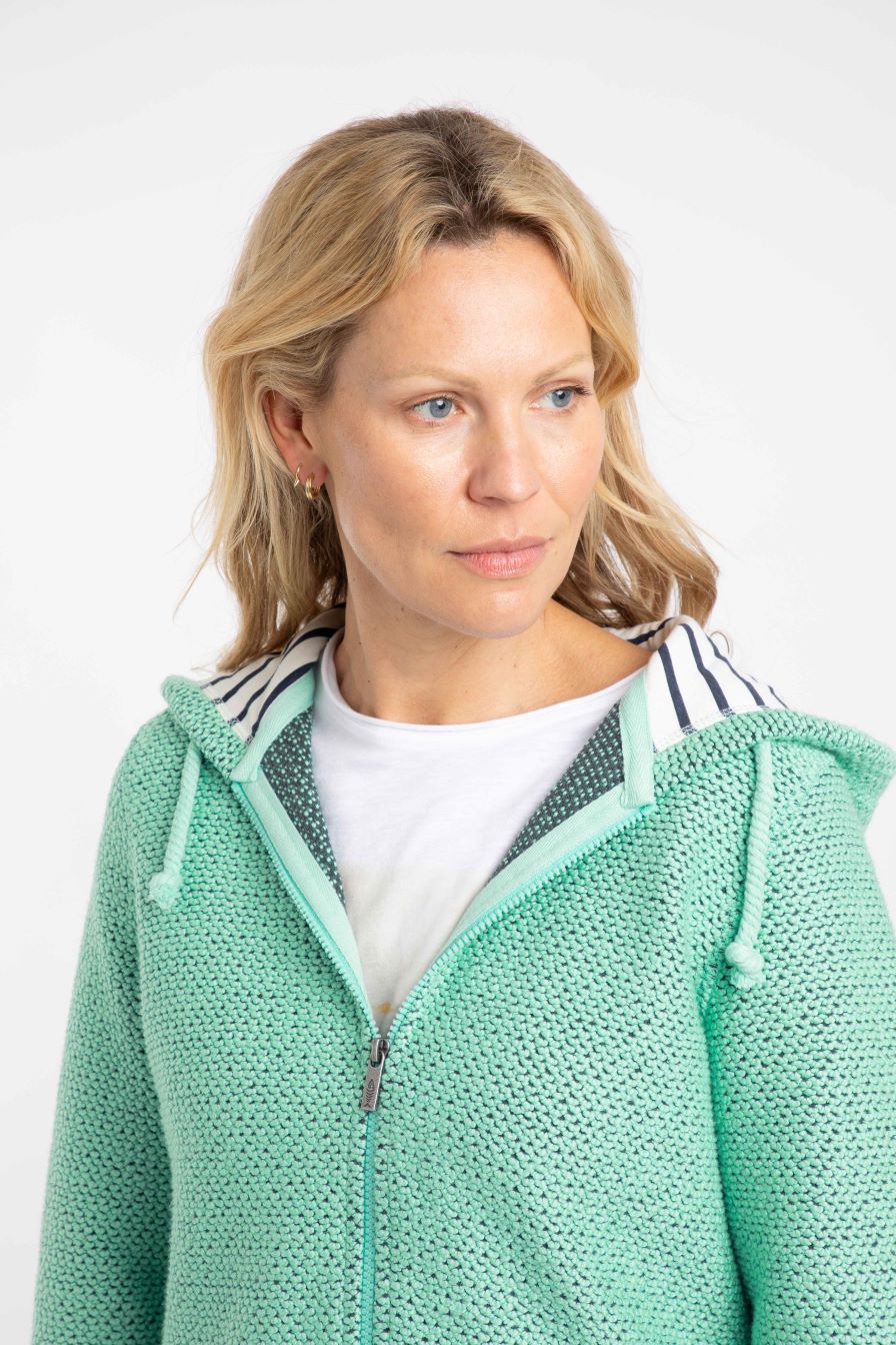 Weird Fish Chicoa Full Zip Macaroni Hoody-Applemint