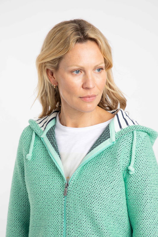 Weird Fish Chicoa Full Zip Macaroni Hoody-Applemint