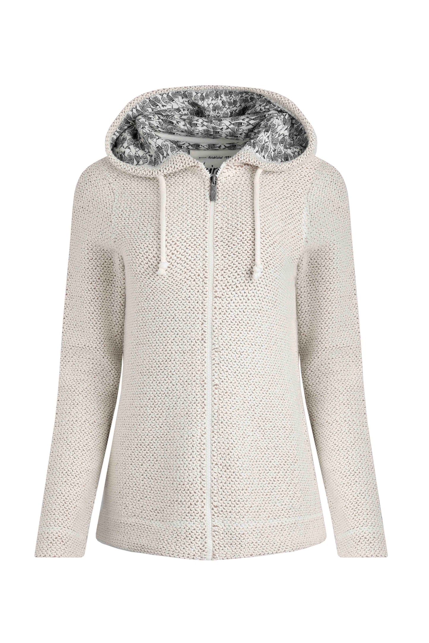 Weird Fish Chicoa Full Zip Macaroni Hoody-Ecru