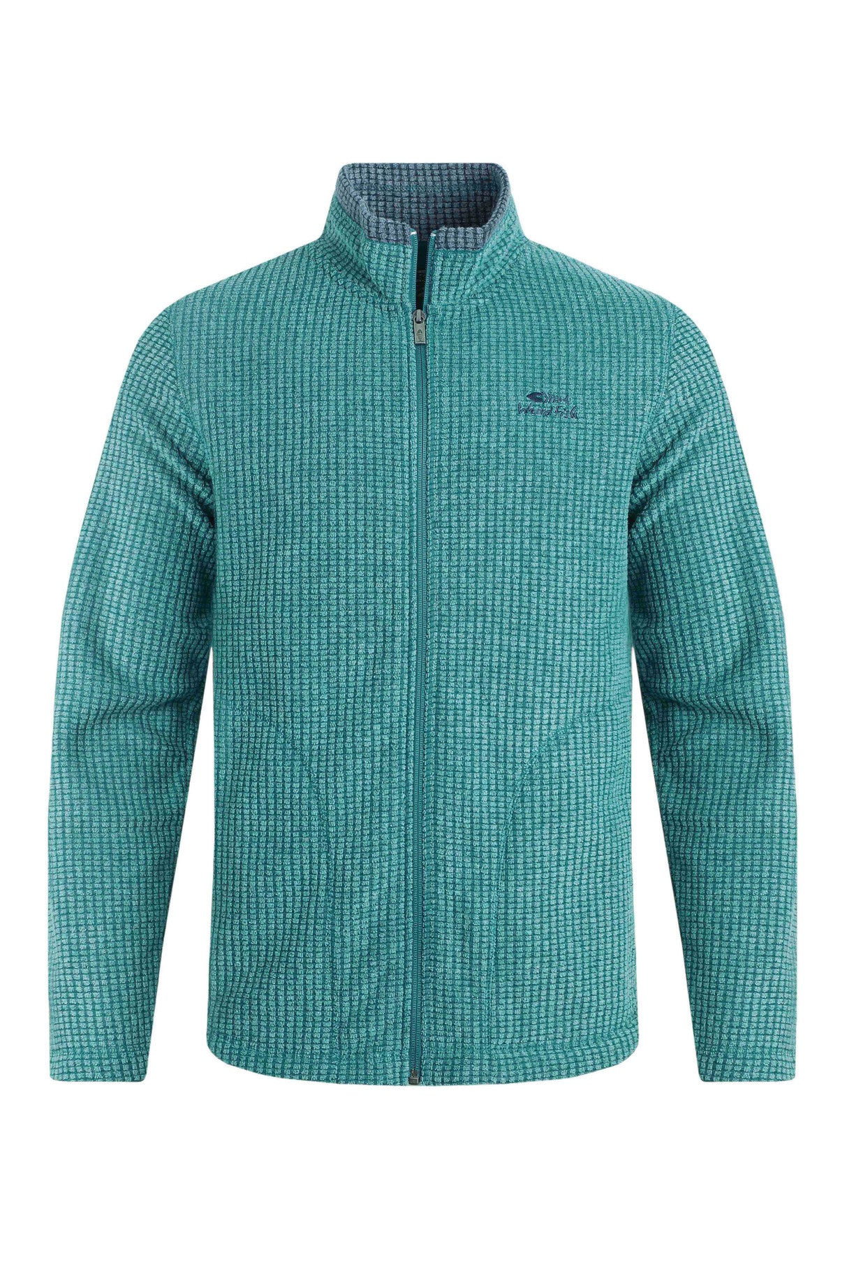 Weird Fish Shires Full Zip Grid Fleece Leaf Green