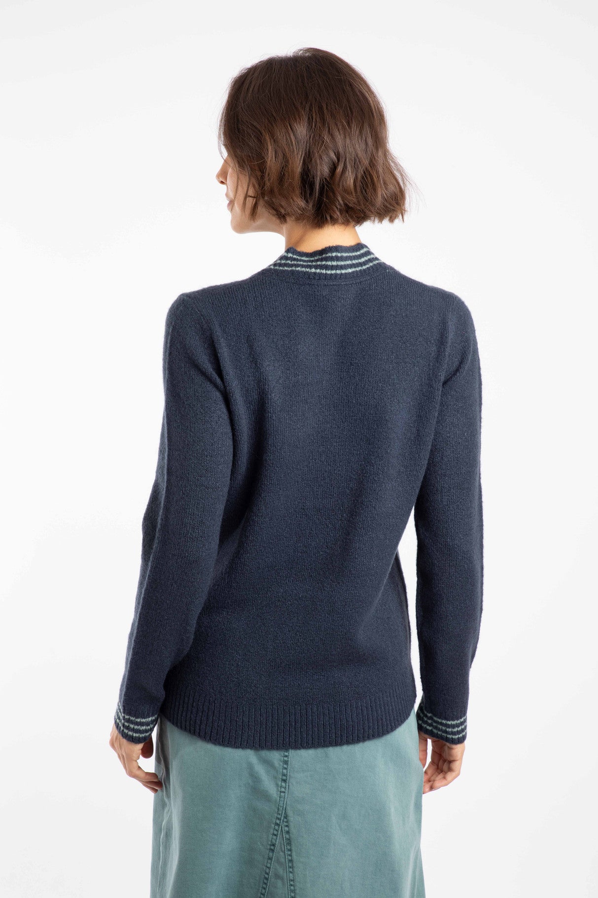 Weird Fish Dawkins Tipped Jumper Navy