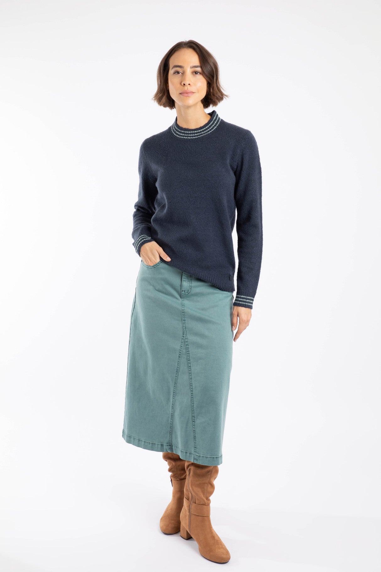 Weird Fish Dawkins Tipped Jumper Navy