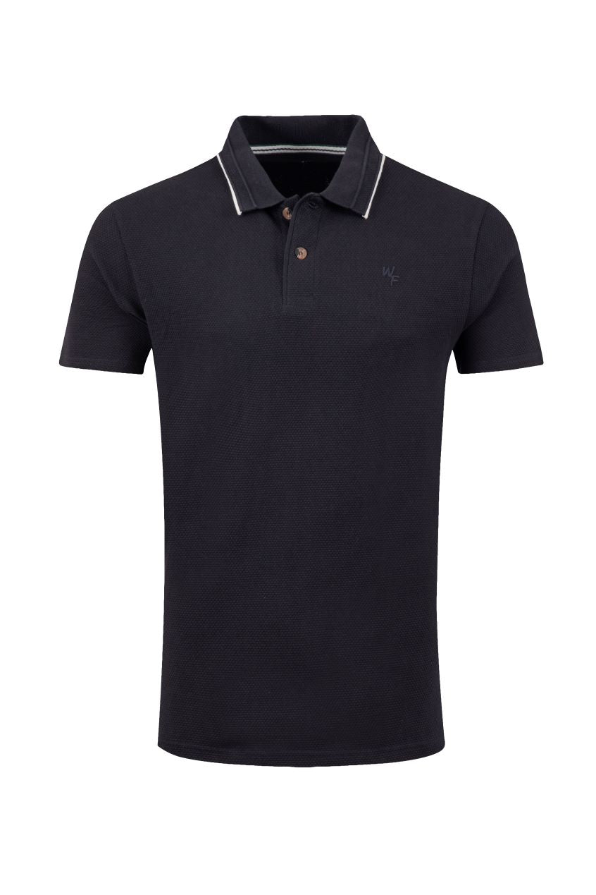 Weird Fish Powell Polo T-Shirt Night Blue