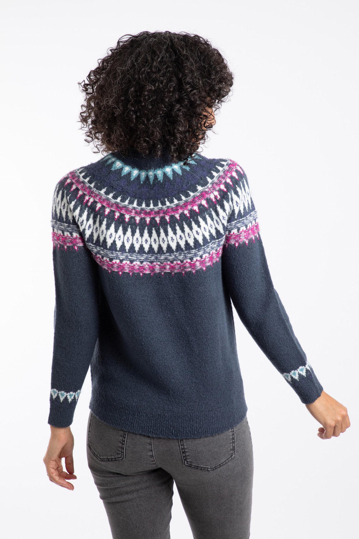 Weird Fish Lowell Fair Isle Jumper Navy