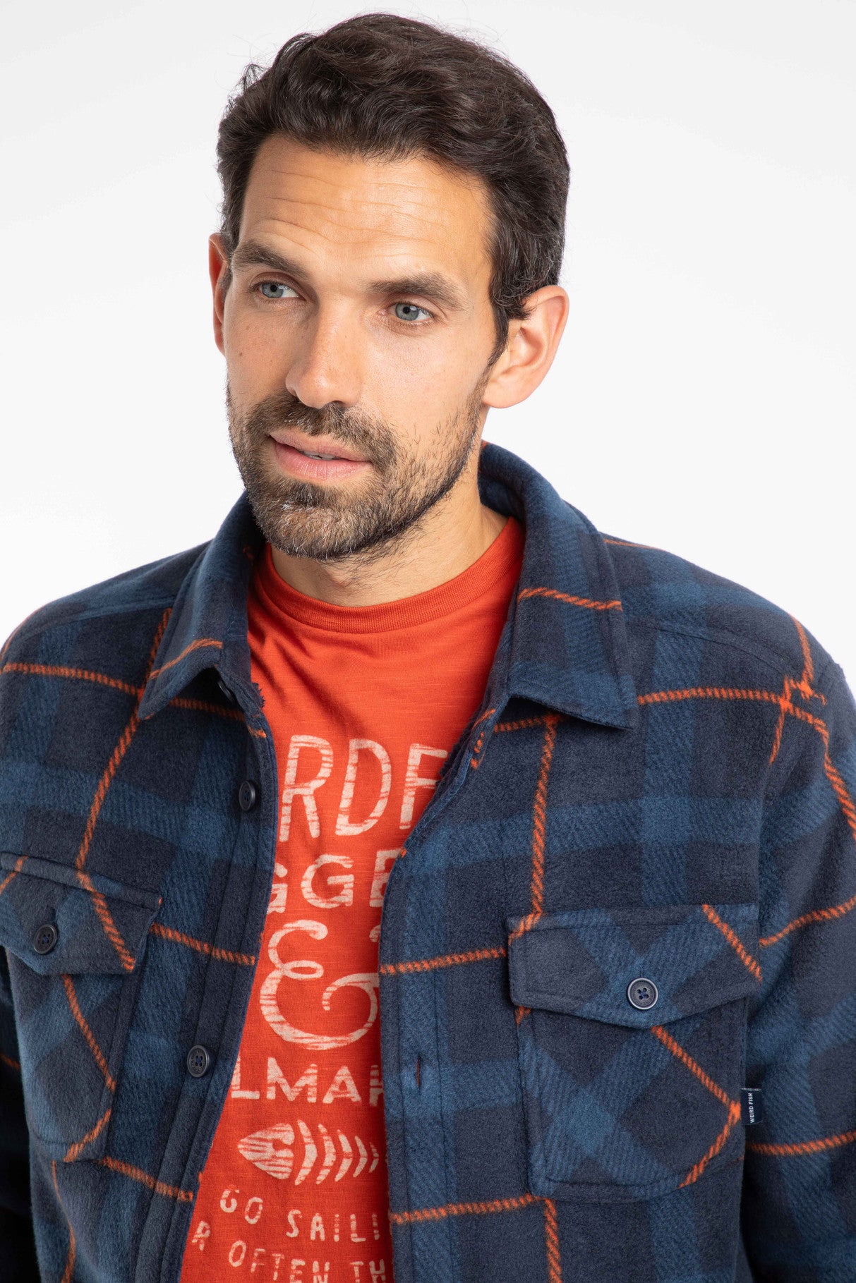 Weird Fish Tyburn Fleece Shacket Navy