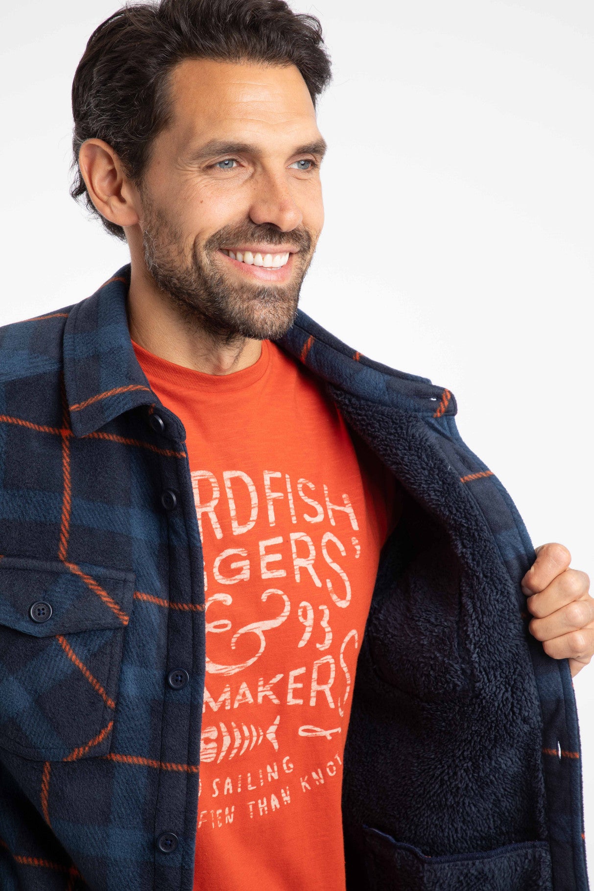 Weird Fish Tyburn Fleece Shacket Navy