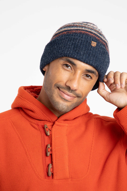 Weird Fish Rodi Fine Fair Isle Beanie Midnight