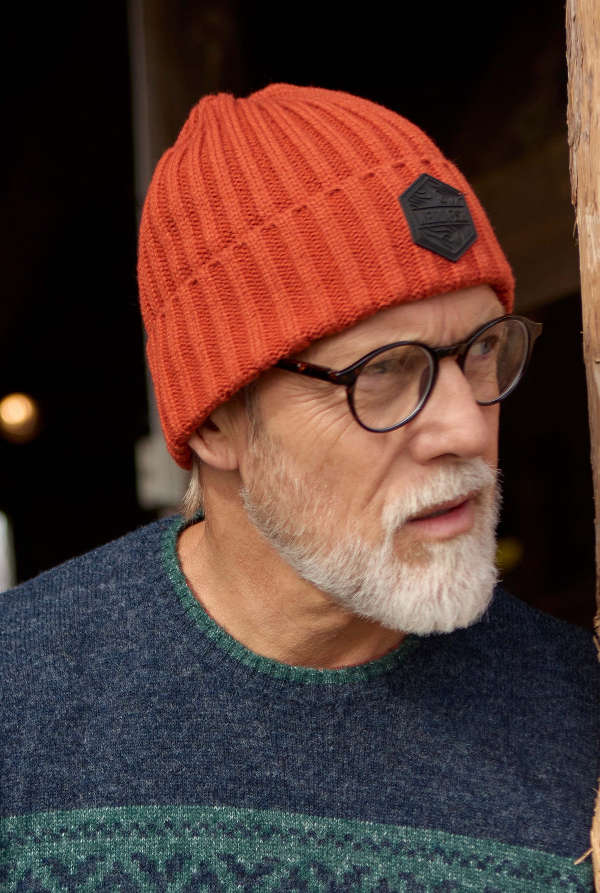 Weird Fish Monreith Eco Beanie Rust Leaves