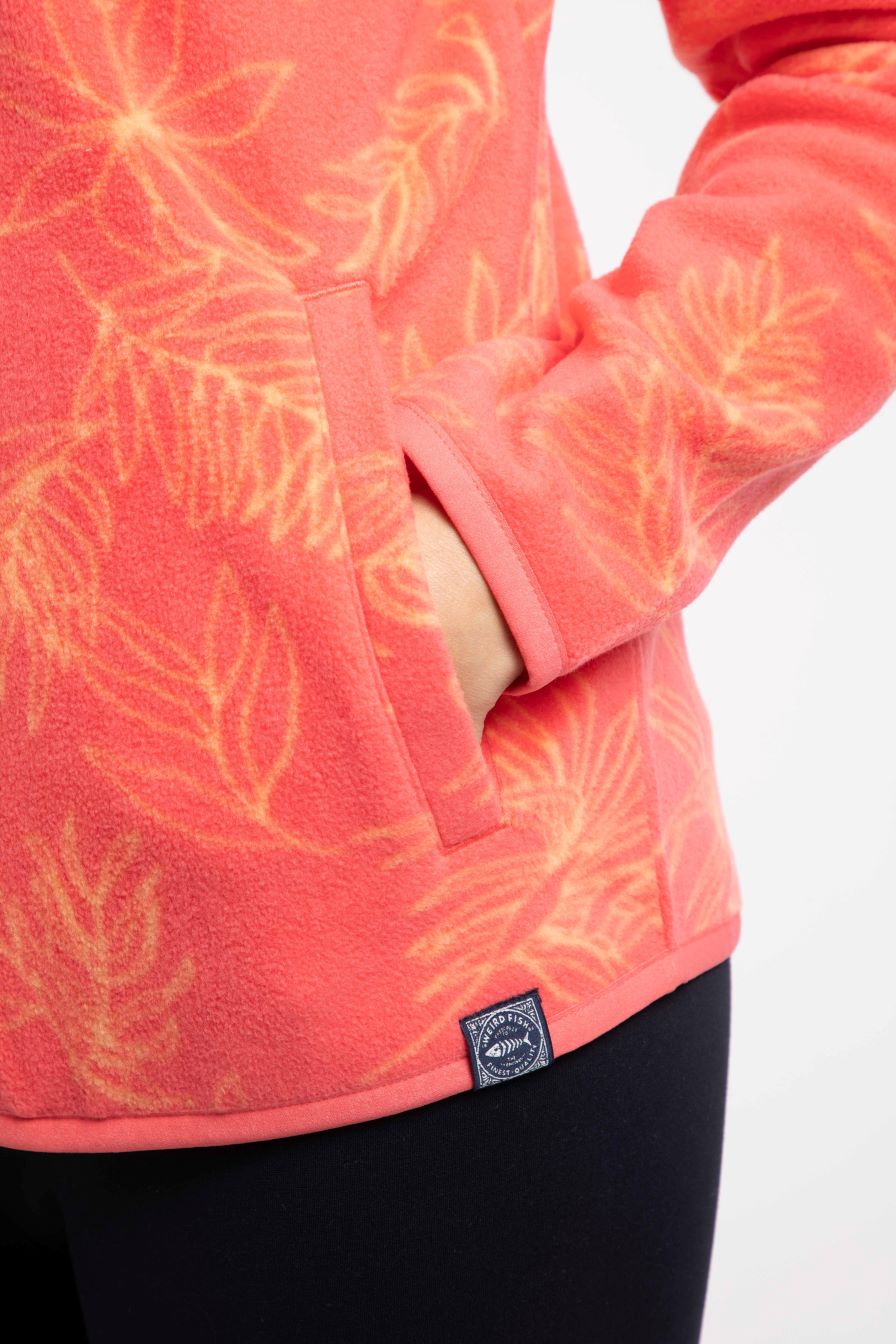 Weird Fish Rochelle Full Zip Printed Micro Fleece Flamingo