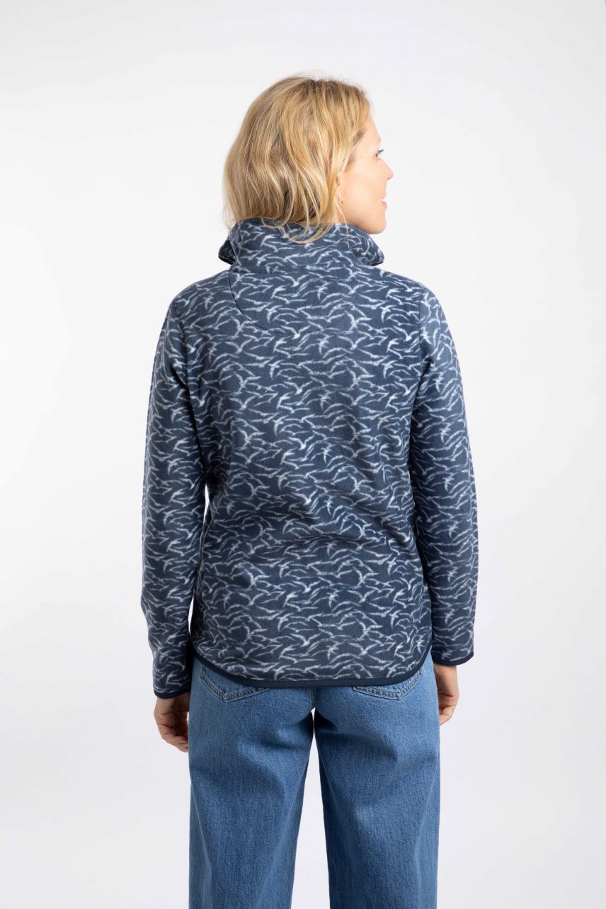 Weird Fish Rochelle Full Zip Printed Micro Fleece NightBlu