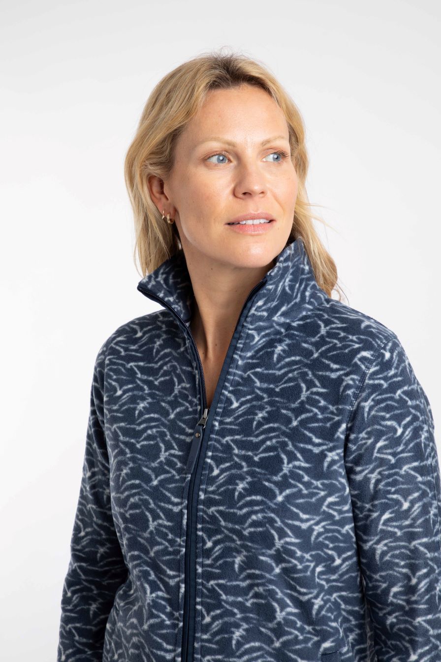 Weird Fish Rochelle Full Zip Printed Micro Fleece NightBlu