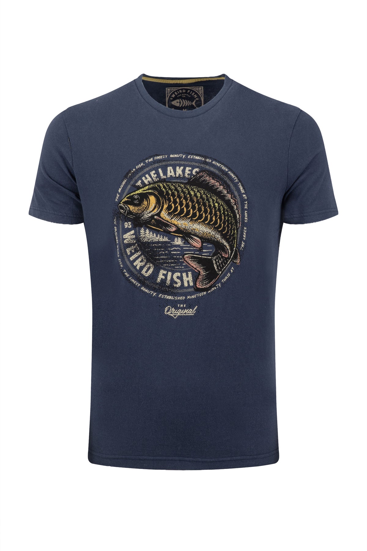 Weird Fish Carpe Front Print Graphic T-Shirt washed black
