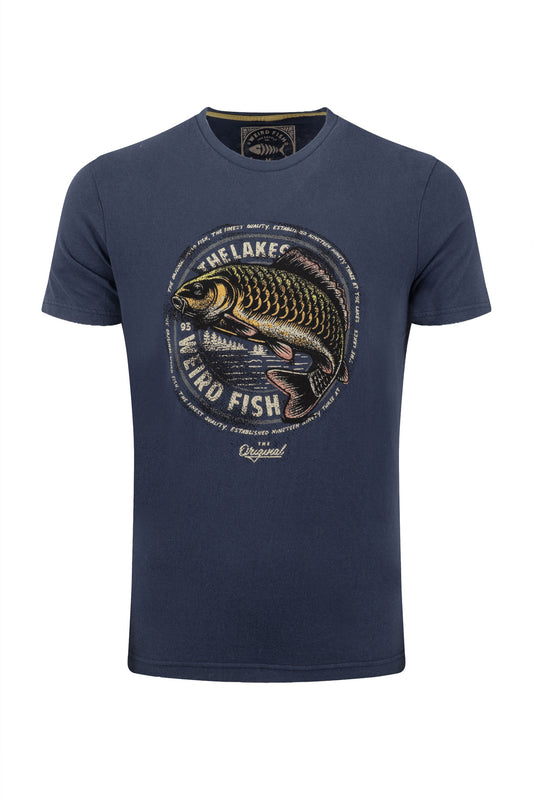 Weird Fish Carpe Front Print Graphic T-Shirt washed black