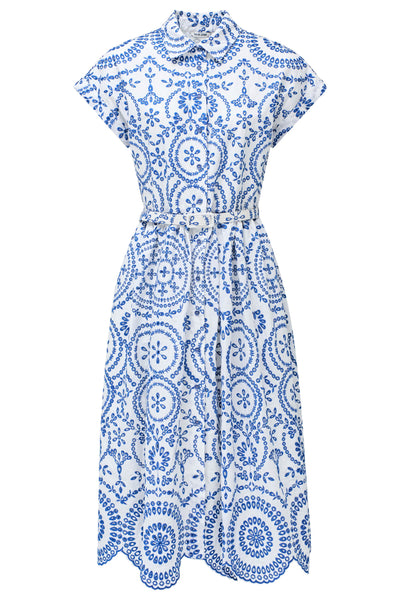 Salsa Printed Embroidered Dress blue