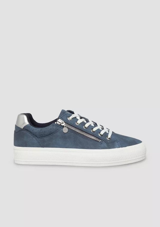 S.Oliver Zip Trainer With Rubber Sole Navy
